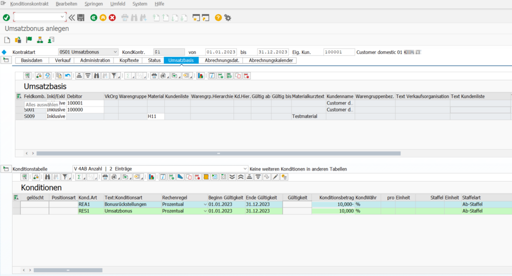 Umsatzbonus im SAP Condition Contract Management anlegen Umsatzbonus in SAP CCM anlegen