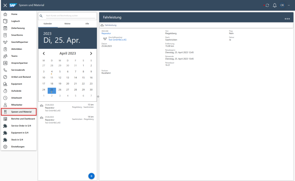 Fahrzeiten in SAP FSM