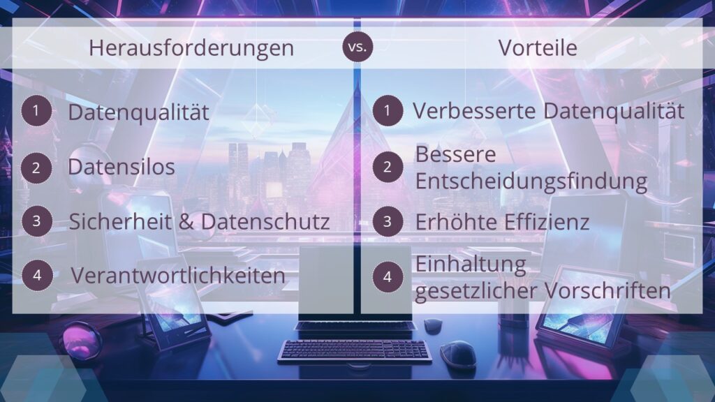 Herausforderungen & Vorteile der Data Governance auf einen Blick Herausforderungen & Vorteile zur Data Governance