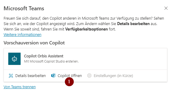Öffnen Sie Ihren Copiloten in Microsoft Teams Copilot in Microsoft Teams öffnen