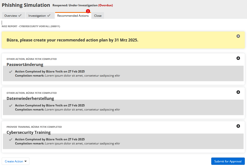 Digitale Fallakte Vorfalls Meldung
