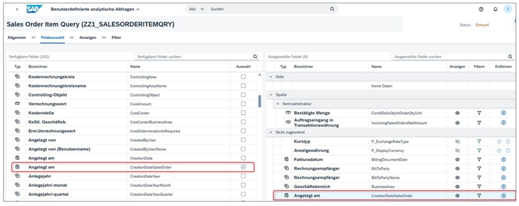 Benutzerdefinierte analytische Abfragen