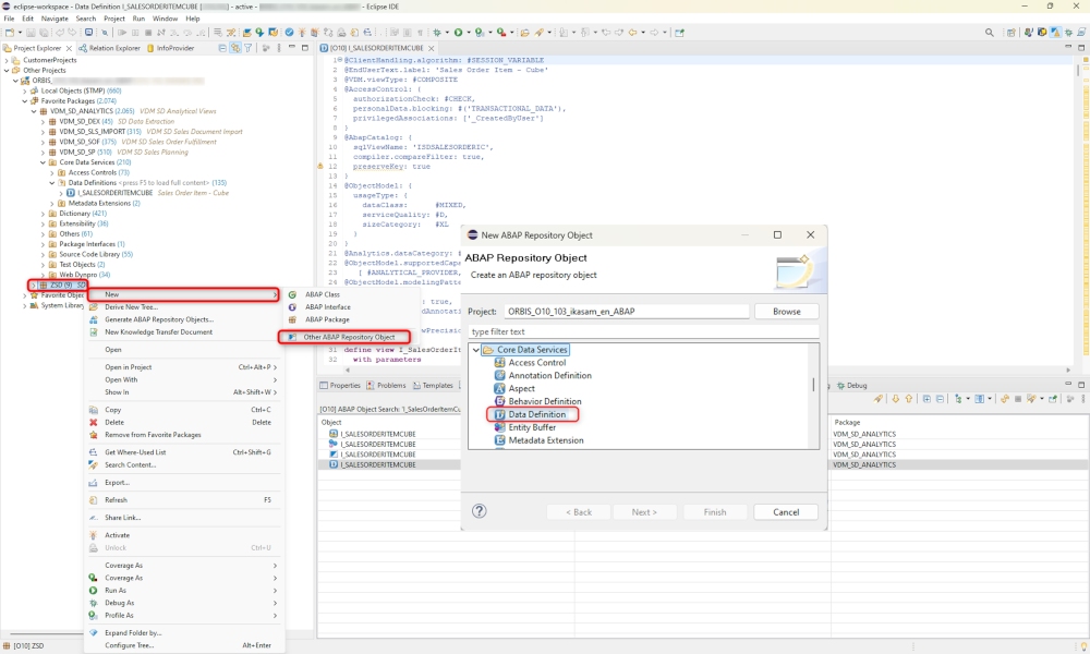 Custom VDM Views: ABAP Development Tools