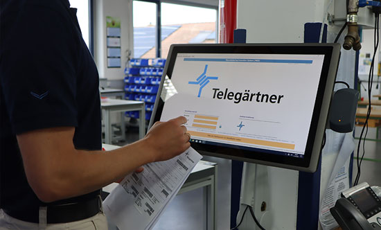 ORBIS MES on the shop floor at Telegärtner ORBIS MES on Telegärtner shop floor
