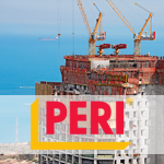 View of a construction site scaffold from PERI View of a construction site scaffold from PERI