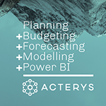 Logo and claim of Acterys Logo and claim of Acterys